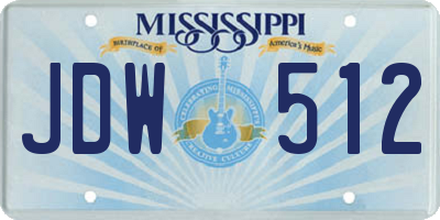 MS license plate JDW512