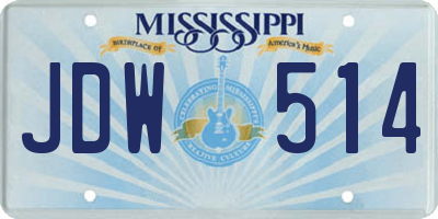 MS license plate JDW514