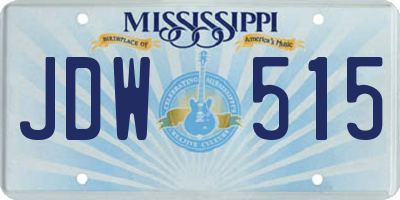 MS license plate JDW515