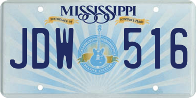 MS license plate JDW516