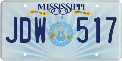 MS license plate JDW517