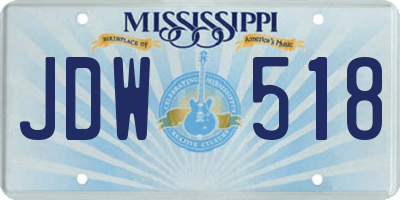 MS license plate JDW518
