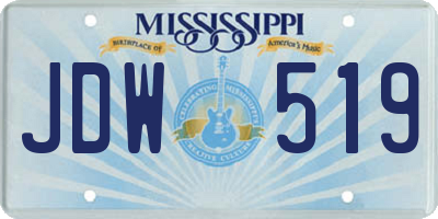 MS license plate JDW519