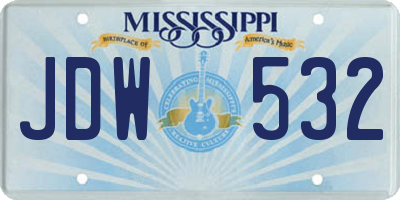 MS license plate JDW532