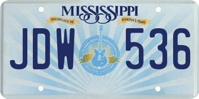 MS license plate JDW536