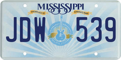MS license plate JDW539