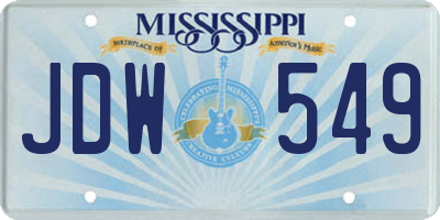MS license plate JDW549