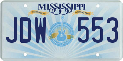 MS license plate JDW553