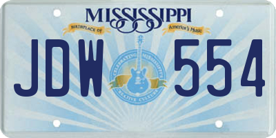 MS license plate JDW554