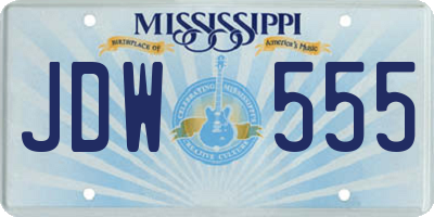 MS license plate JDW555