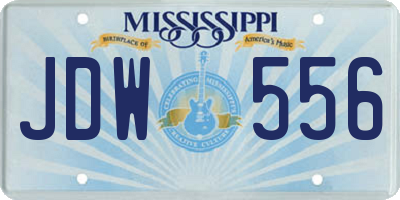 MS license plate JDW556