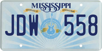 MS license plate JDW558