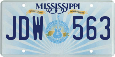 MS license plate JDW563