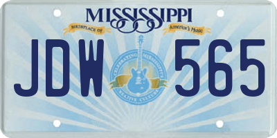 MS license plate JDW565