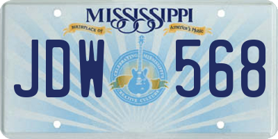 MS license plate JDW568
