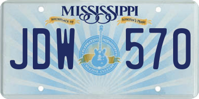 MS license plate JDW570