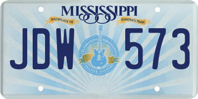 MS license plate JDW573