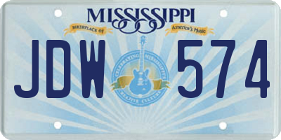 MS license plate JDW574