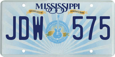 MS license plate JDW575