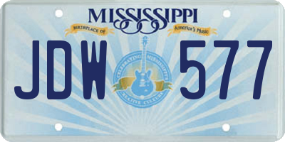 MS license plate JDW577