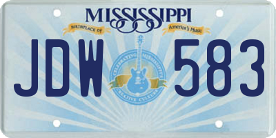 MS license plate JDW583