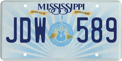 MS license plate JDW589