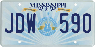 MS license plate JDW590