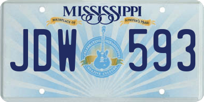MS license plate JDW593