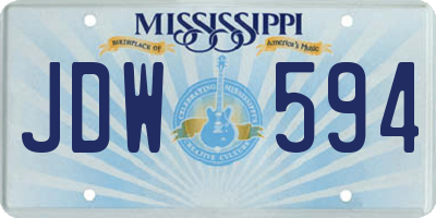MS license plate JDW594