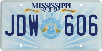 MS license plate JDW606