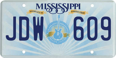 MS license plate JDW609