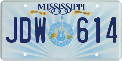 MS license plate JDW614