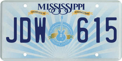 MS license plate JDW615
