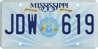 MS license plate JDW619
