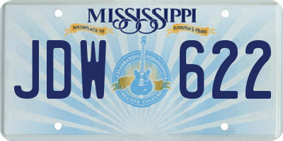 MS license plate JDW622
