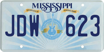 MS license plate JDW623