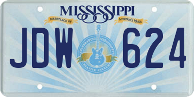 MS license plate JDW624