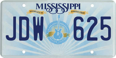 MS license plate JDW625