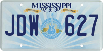 MS license plate JDW627