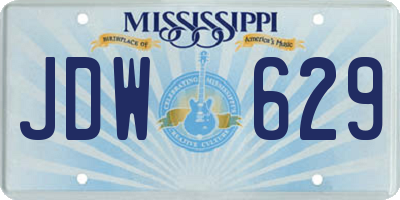MS license plate JDW629