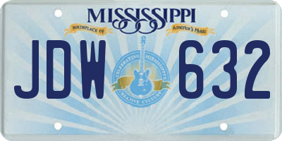 MS license plate JDW632