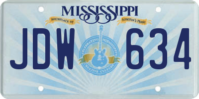 MS license plate JDW634