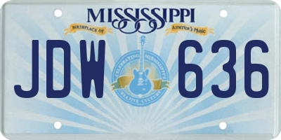MS license plate JDW636