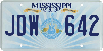 MS license plate JDW642