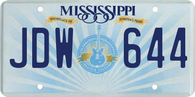 MS license plate JDW644