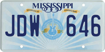 MS license plate JDW646