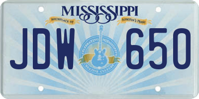 MS license plate JDW650