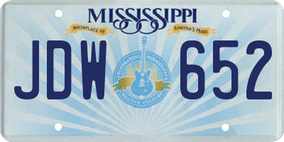 MS license plate JDW652