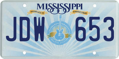 MS license plate JDW653