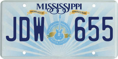 MS license plate JDW655